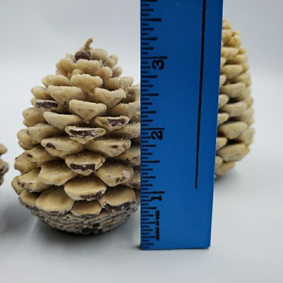 Pine Cone Tree Candle Set of 4 Wax Dept 56 Winter Decor Light Vintage Soap Scent - Picture 4 of 11